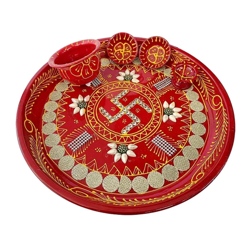 Designer Poja Thali view